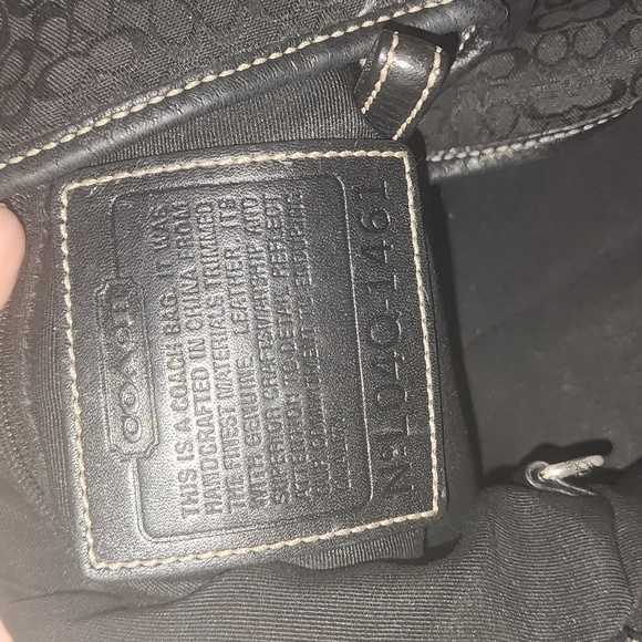 COACH Black Canvas Leather Hobo Bag No.A05N-1461 - Picture 3 of 3